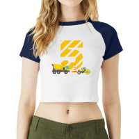 Kids 5th Birthday Boy Construction Worker Construction Site T Shirt Raglan Crop Top | Artistshot