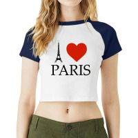 I Love Paris Classic Raglan Crop Top | Artistshot