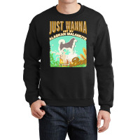 Alaskan Malamute T  Shirt Dog Owner, Just Wanna Pet My Alaskan Malamut Crewneck Sweatshirt | Artistshot