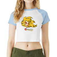 Womens Thundercats Cheetara Big Face V Neck T Shirt Raglan Crop Top | Artistshot