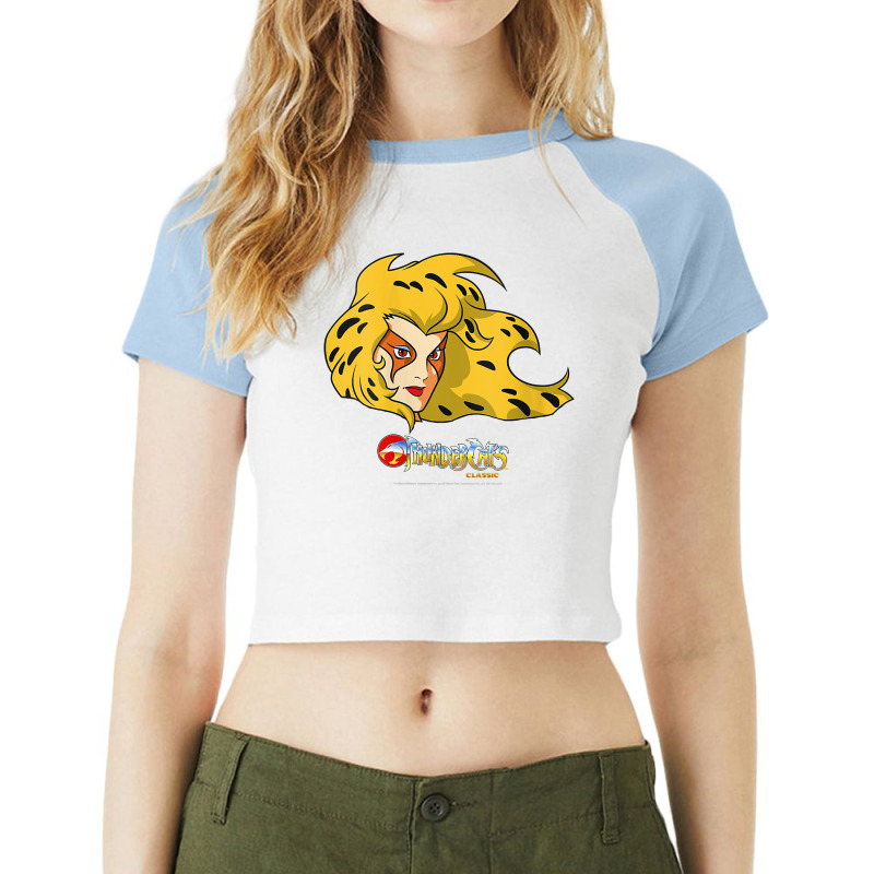 Womens Thundercats Cheetara Big Face V Neck T Shirt Raglan Crop Top by cm-arts | Artistshot