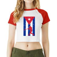 Baseball Cuba Latin America Raglan Crop Top | Artistshot