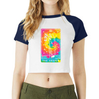 Tarot Card Reading Occult Dark Magic Witchcraft Shaman Raglan Crop Top | Artistshot