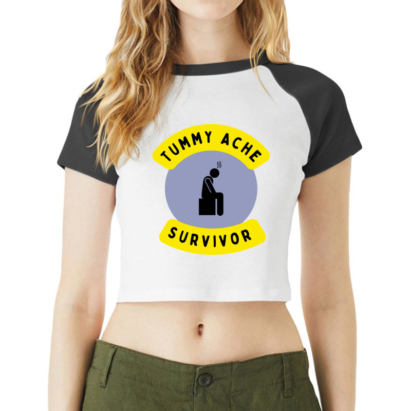 Tummy Ache Survivor  Tummy Ache Survivor Trends  Tummy Relief  Stomach Raglan Crop Top by cm-arts | Artistshot