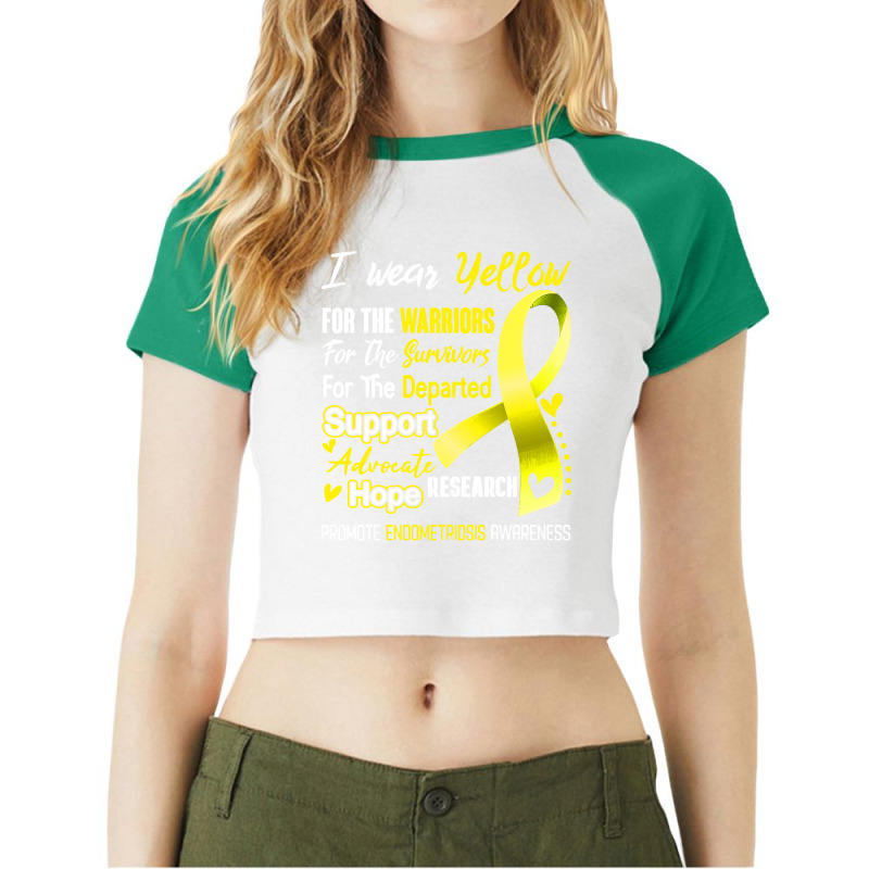 Endometriosis Awareness T  Shirt2180 Raglan Crop Top by cm-arts | Artistshot