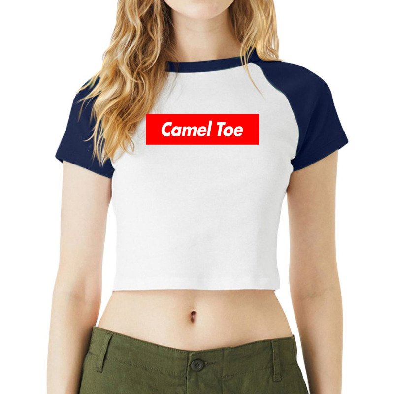 Camel Toe Red Box Raglan Crop Top by cm-arts | Artistshot