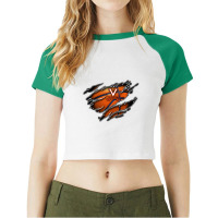 Virginia Cavaliers Tearing Basketball Raglan Crop Top | Artistshot