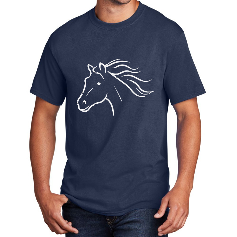 Minimal Horse Head Animal Artist Equestrian Men Women Kids T Shirt Basic T-shirt by HUUY | Artistshot