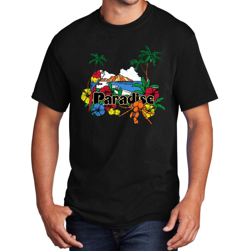 Paradise Island Basic T-shirt by wongnyleneh | Artistshot