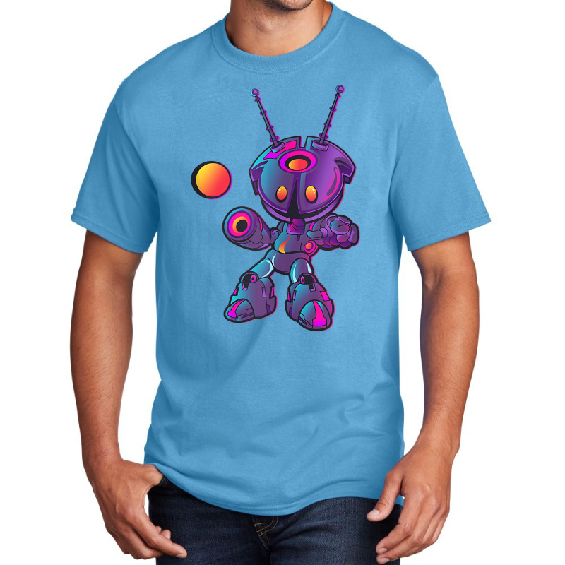 Cute Futuristic Gradient Robot Character Tank Top Basic T-shirt by corni3t6 | Artistshot