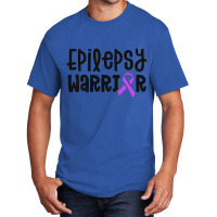 Epilepsy Warrior Shirt Kids Purple Ribbon Awareness Women Basic T-shirt | Artistshot