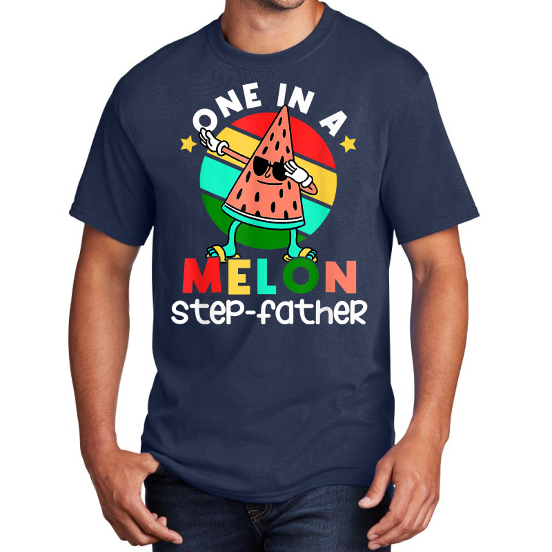 Family One In A Melon Step Father Dabbing Watermelon Summer T Shirt Basic T-shirt by ebonycry | Artistshot