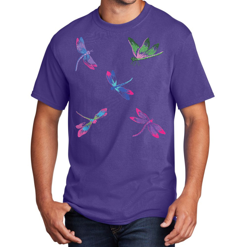 Dragonflies Machine Embroidery T Shirt Basic T-shirt | Artistshot