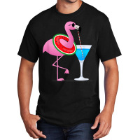 Flamingo Flamingo Drink Hello Summer Time Funny For Kids Basic T-shirt | Artistshot