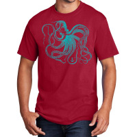 Vintage Octopus Cool Retro Marine Biologist Ocean Sea Life Tank Top Basic T-shirt | Artistshot