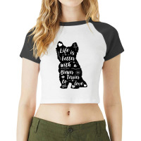 Biewer Terrier Shirt Design For Biewer Terrier Dog Raglan Crop Top | Artistshot