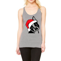 Boston Terrier Santa Hat Funny Christmas Racerback Tank | Artistshot