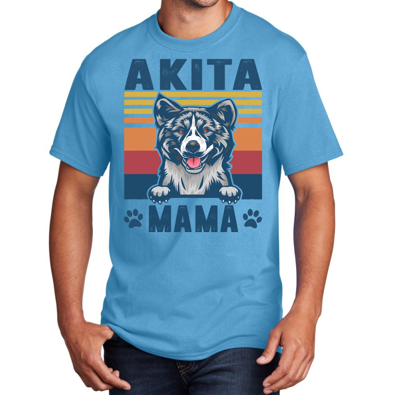 Akita Mama Mother Retro Gifts Dog Mom Basic T-shirt | Artistshot