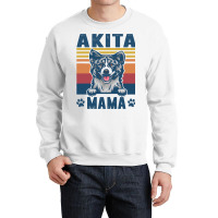 Akita Mama Mother Retro Gifts Dog Mom Crewneck Sweatshirt | Artistshot