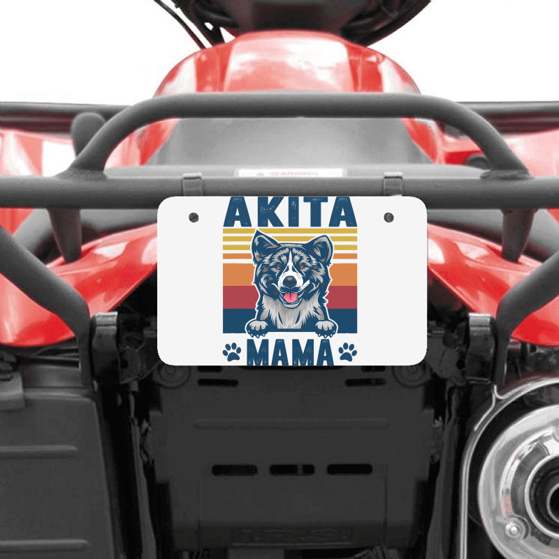 Akita Mama Mother Retro Gifts Dog Mom Atv License Plate | Artistshot