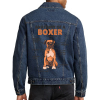 Anatomy Of A Boxer Cute Dogs Funny Dog Boxer 3 Men Denim Jacket | Artistshot