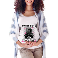 Black Labrador Pup Sorry Boys I Stole Her Heart Maternity Scoop Neck T-shirt | Artistshot