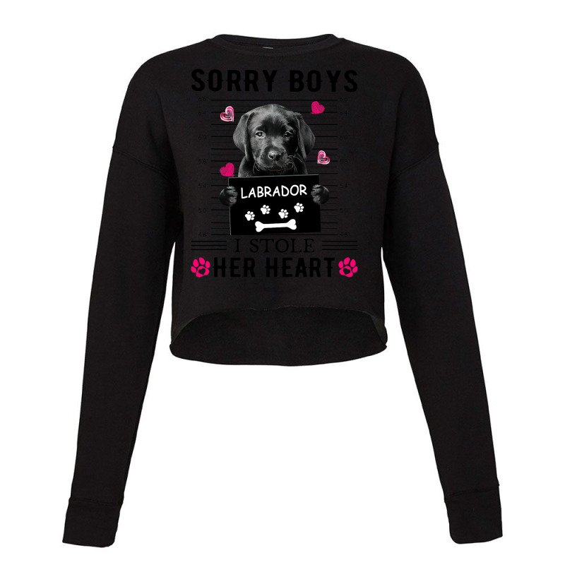 Black Labrador Pup Sorry Boys I Stole Her Heart Cropped Sweater by XAVIERESPREE | Artistshot