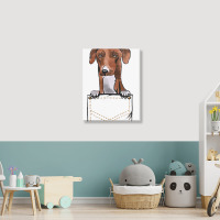 Azawakh Puppy For A Dog Owner Pet Pocket Colored Portrait Canvas Print | Artistshot