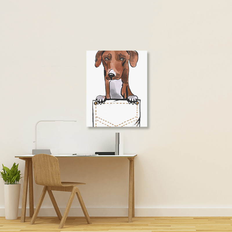 Azawakh Puppy For A Dog Owner Pet Pocket Colored Portrait Canvas Print | Artistshot