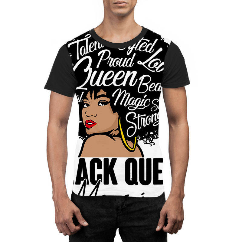 Black Queen Magic Bhm Melanin Skin Pride Afro Girl Graphic T-shirt | Artistshot