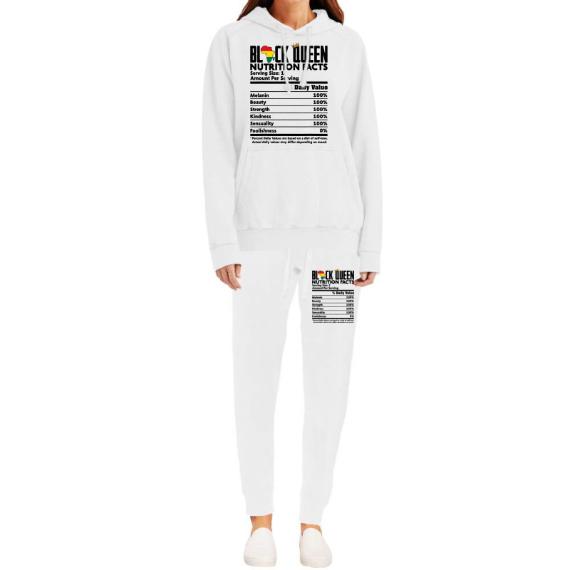 Black Queen Nutrition Facts Melanin Skin Pride Afr Hoodie & Jogger Set | Artistshot