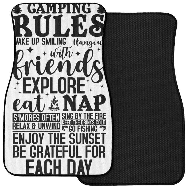 Camping Rules Camping Gear Funny Camper 3 Front Car Mat | Artistshot