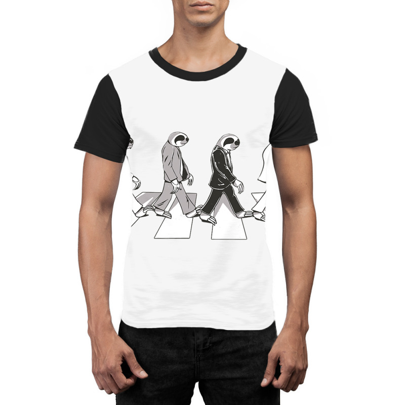 4 Sloths Walking Across A Crosswalk Over The Abbey Graphic T-shirt by MALIKASHARIF | Artistshot