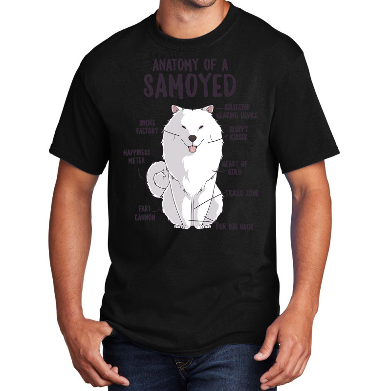 Anatomy Of A Samoyed Dog Puppy Owner Funny Cute Basic T-shirt | Artistshot