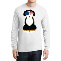 4th Of July Bernedoodle Dog Patriotic Usa American Long Sleeve Shirts | Artistshot