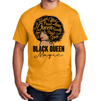 Black Queen Magic Bhm Melanin Skin Pride Afro Girl Basic T-shirt | Artistshot