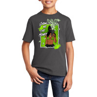 Show Me The Money 6 Retro Electric Green Shoes Matching Tees T Shirt Basic Youth T-shirt | Artistshot