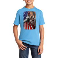 Patriot Child Of God Warrior Of Christ Jesus Lion Of Judah 036 Basic Youth T-shirt | Artistshot