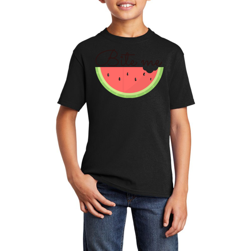 Bite Me T  Shirtwatermelon Bite Me T  Shirt Basic Youth T-shirt by gunwalebloomers | Artistshot