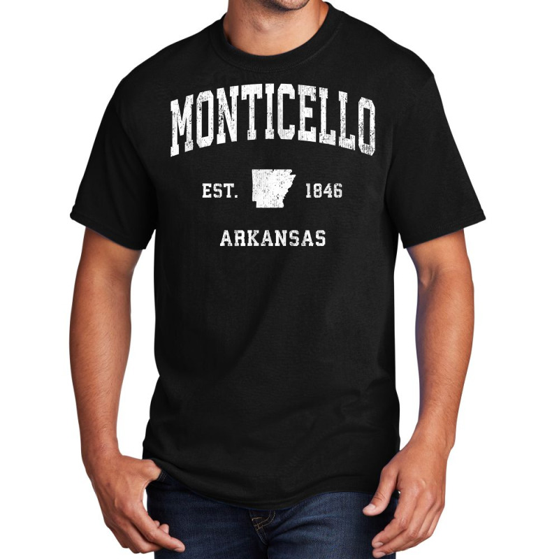 Monticello Arkansas Ar Vintage Athletic Sports Design T Shirt Basic T-shirt by haocovaccaj | Artistshot