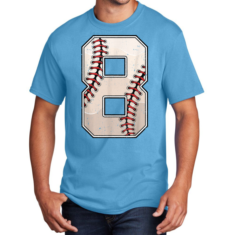 Baseball Birthday Boy Eight 8 Years Old Eighth 8th Bday Kids T Shirt Basic T-shirt by jacolepachew | Artistshot