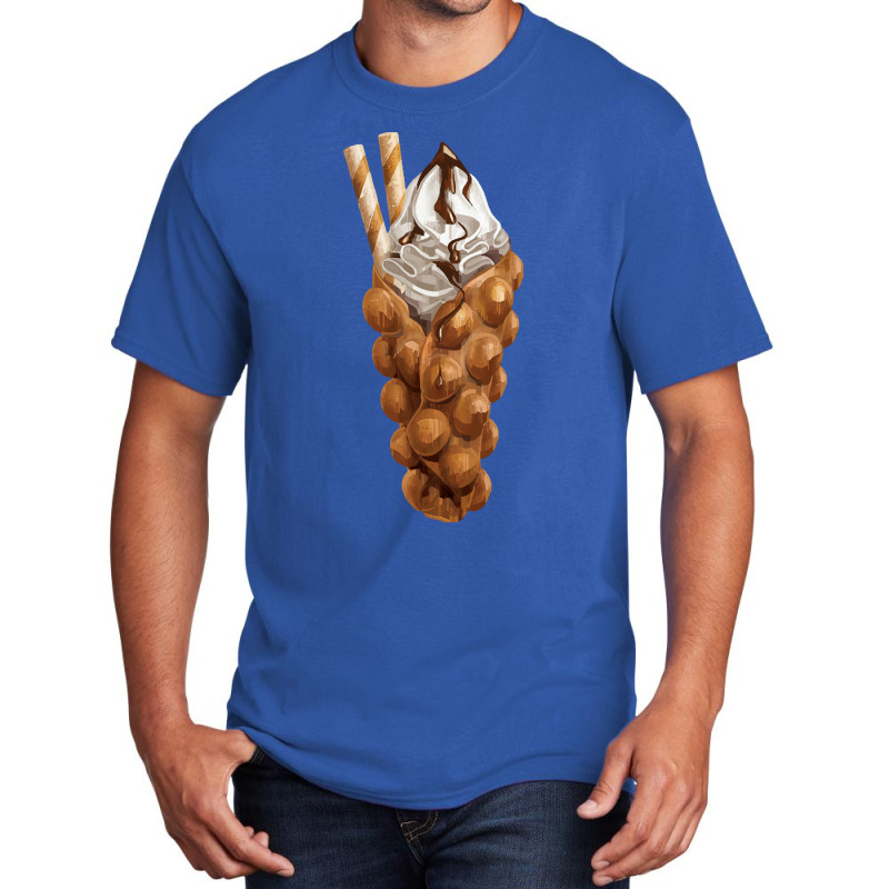 Bubble Waffle Ice Cream T  Shirt Egg Bubble Waffle Vanilla Ice Cream A Basic T-shirt by pintailracehorse | Artistshot