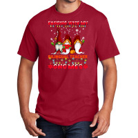 Teacher Hanging With My Bilingual Teacher Gnomes Ugly Xmas Matching 19 Basic T-shirt | Artistshot