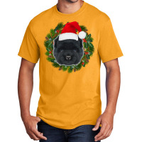 Chow Chow Dog In Santa Hat Merry Christmas Funny Dogs Xmas Sweatshirt Basic T-shirt | Artistshot