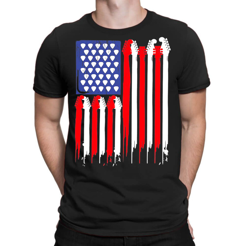 Guitar 4th Of July Fathers Day American Flag Guita T-shirt | Artistshot