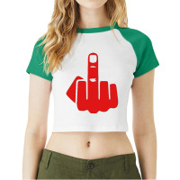 Middle Finger Raglan Crop Top | Artistshot