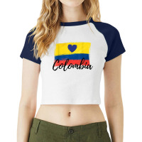 Colombia Love   Bogota Capital Colombia With Heart T Shirt Raglan Crop Top | Artistshot