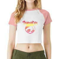 Thundercats Neon Gradient Raglan Crop Top | Artistshot