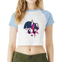 My Little Pony Twilight Sparkle Smiling Face Raglan Crop Top | Artistshot