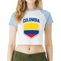 Colombia National Flag World Sport Stadium Fans Supporter Jersey Footb Raglan Crop Top | Artistshot